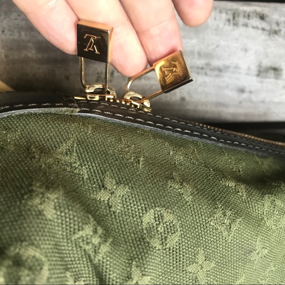 LOUIS VUITTON Green Canvas Leather Cabas Kate Bag - Picture 5 of 16